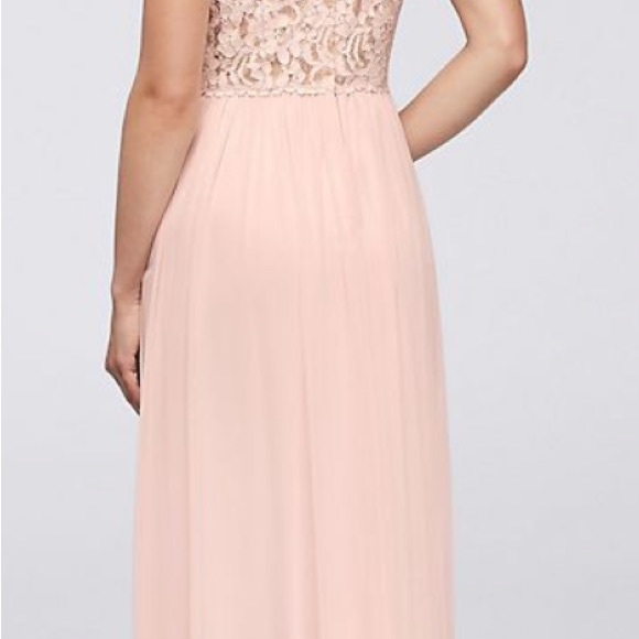 NWT Wine / Burgundy Deep Red Full Length Maxi Lace Dress w V Neck - Bridesmaid - Picture 5 of 5